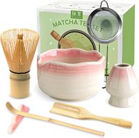 Ensemble de fouets à matcha JBER, ensemble de 7 pièces avec fouet en bambou et bol en céramique