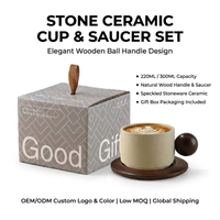 Ensemble de tasses à café en céramique mouchetée de qualité commerciale Kingze 220 ml 300 ml avec cuillère pour le thé de l'après-midi, restaurant