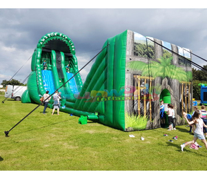 Nhà Nảy Khổng Lồ Có Dây Kéo Trượt Toboggan Cầu Trượt Dây Kéo Bơm Hơi Có Dây Kéo Trên Bầu Trời - Product Image 2