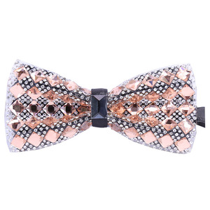 Chất lượng cao Mens Wedding lưới đầy màu sắc với màu trắng kim cương bướm có thể điều chỉnh tự Tie bowties - Product Image 6