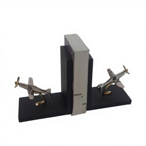Nickel Plaqué Avion Serre-Livres Vaisselle Showpiece Organisateur De Bureau Serre-Livres En Gros Décoratif Magazine/Porte-Journaux - Product Image 1