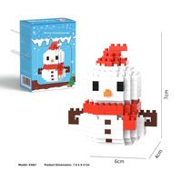 Ensemble de micro-briques de construction de Noël, modèle de Père Noël mignon, puzzle de Noël, ornement de bureau, décoration de la maison, cadeau pour enfants