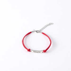 Pulsera de Letras Tejida a Mano, Banda de Cuerda Multicolor, Plata Tibetana, Joyería Unisex para Regalo - Product Image 5