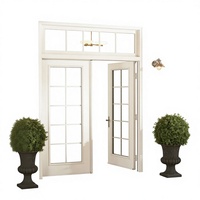 Porte à battants en alliage d'aluminium moderne Lukliving, porte extérieure en verre français, isolation thermique et phonique, taille et couleur personnalisées