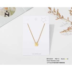 Collier avec pendentif lettre N de la marque N, plaqué or, acier inoxydable, bijoux classiques unisexes, cadeau - Product Image 3