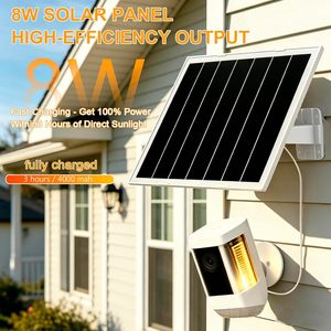 Paquete de 4 Paneles Solares IBC de Alta Eficiencia de 8W, 3 Puertos USB-C, Micro USB DC, IP65 Impermeable, Cable de 9.5 pies, Ajustable 360° - Product Image 5