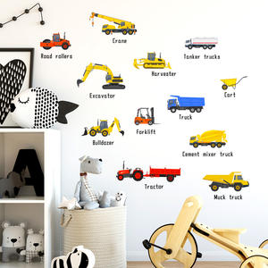 Autocollant mural de véhicule d'ingénierie d'excavation dessin animé véhicule d'ingénierie Cognition carte décalcomanies salon <span class=keywords><strong>papier</strong></span> <span class=keywords><strong>peint</strong></span> décoratif - Product Image 4