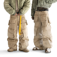 Pantalon cargo camouflage avec logo personnalisé, de haute qualité, lourd, évasé, avec des patchs appliqués, surdimensionné, pantalon de survêtement pour homme
