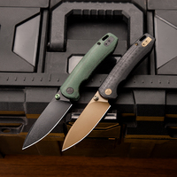 Couteau pliant de poche TRIVISA Dragonfly-GM pour hommes, lame 14C28N, manche en Micarta avec clip, outil de survie, camping en plein air, chasse