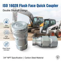 Ensembles de raccords rapides hydrauliques NAIWO Flush Face 3/4" NPT à double coupure QRC ISO16028