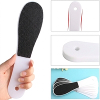 Râpe à pieds double face personnalisable avec manche en plastique blanc, éliminateur de peaux mortes jetable