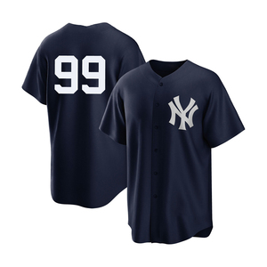 Broderie personnalisée en gros <span class=keywords><strong>New</strong></span> <span class=keywords><strong>York</strong></span> Yankees # Maillot de baseball 99 en maille poly, unisexe, adulte, avec logo imprimé sur le devant - Product Image 4