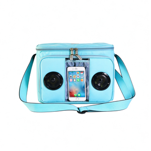 Sac isotherme ultra-fin en polyester avec fermeture éclair frontale, étanche, Bluetooth, pour boissons et aliments, avec haut-parleurs et subwoofer intégrés - Product Image 1
