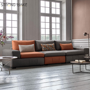 Venta al por mayor 2023 Estilo nórdico <span class=keywords><strong>casa</strong></span> <span class=keywords><strong>de</strong></span> tres plazas muebles <span class=keywords><strong>de</strong></span> sala <span class=keywords><strong>de</strong></span> estar 3 plazas salón Suite alta calidad cuero lujo sofá conjunto - Product Image 2