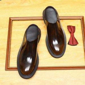 2025 Latest Summer Trendy Men's Cowhide <b>Pointed</b> <b>Toe</b> Shoes <b>Flat</b> Sole Waterproof Lightweight for Business Casual Styles - Product Image 4