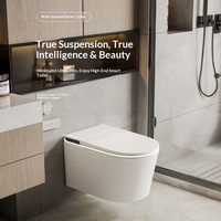 Nouvelle toilette intelligente murale en céramique avec aromathérapie intégrée, double chasse et chasse par siphon