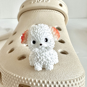 ชุดจี้ตกแต่งรองเท้ารูปสุนัขขนหยิก 3 มิติ น่ารัก สไตล์คาวาอี้ สำหรับรองเท้าคร็อกส์  จี้ตกแต่งรองเท้ารูปสุนัขพุดเดิ้ล สำหรับเด็กและผู้หญิง  ของตกแต่งรองเท้า DIY น่ารัก - Product Image 5