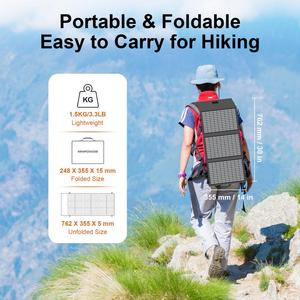 Paneles <span class=keywords><strong>Solares</strong></span> Plegables Pequeños, Placa Solar Portátil de Alta Eficiencia <span class=keywords><strong>para</strong></span> Baterías de Estaciones de Energía, Camping al Aire Libre, Envío desde la UE - Product Image 3