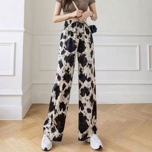 Pantalon décontracté d'été pour femme d'Asie du Sud-Est, taille haute, imprimé, ample, jambe large, 100 % polyester, séchage rapide, avec cordon de serrage - Product Image 5