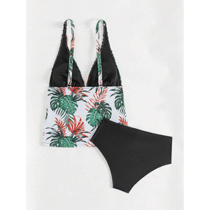 Bikini personnalisé à imprimé léopard dégradé, à porter séparément, bretelles réglables, vêtements de plage féminins - Product Image 3