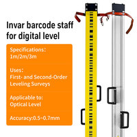 Indium Steel Electronic Barcode Level Ruler 2m 3m Wooden Measuring Instrument for Survey Measurement