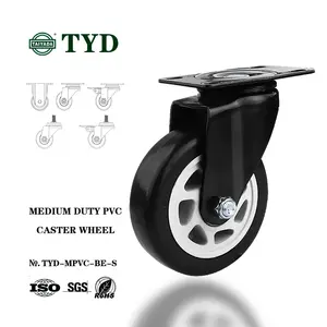 industrial caster wheel 1.5/2/2.5/3/4/5 inch swivel type PVC/PU caster wheel with double bearings for machinery and equipment