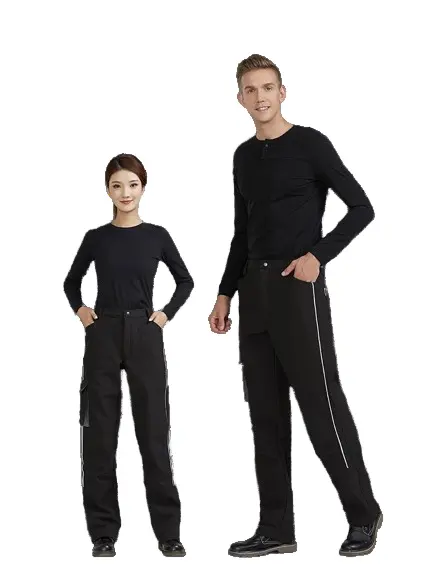 לייקלנד P601 בגדי בטיחות כותנה שחורה חיצונית עמיד לרוח מכנסיים קרים חמים אבטחה והגנה