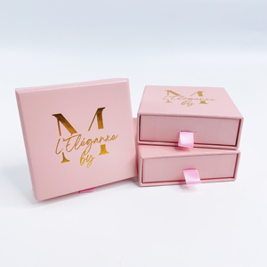 Luxury Pink Jewelry <b>Box</b> Customized Business Logo Earring Ring Drawer <b>Box</b> Custom Necklace Paper Boxes with Your Own Logo Printed - Product Image 5