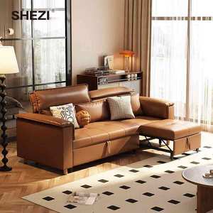 SHEZI canapé de salon en cuir moderne style <span class=keywords><strong>italien</strong></span> fonction électrique canapé pour trois personnes canapé-<span class=keywords><strong>lit</strong></span> de rangement <span class=keywords><strong>escamotable</strong></span> - Product Image 2