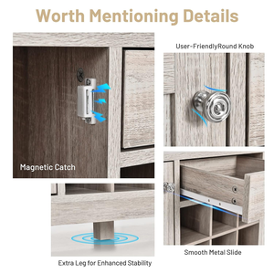 <span class=keywords><strong>Buffet</strong></span> moderne à <span class=keywords><strong>deux</strong></span> <span class=keywords><strong>portes</strong></span> Boho Farmhouse Armoire de rangement pour le vin Café Bar Meubles pour la maison Salle à manger - Product Image 5