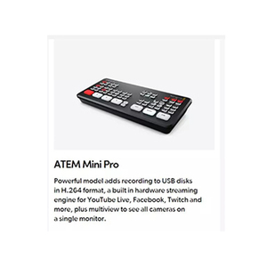 Blackmagic Mini Pro/ATEM Mini/ Mini Pro ISO Live Switcher, commutateur vidéo avec enregistrement multi-vues, Mini Pro / Mini / Mini P - Product Image 1