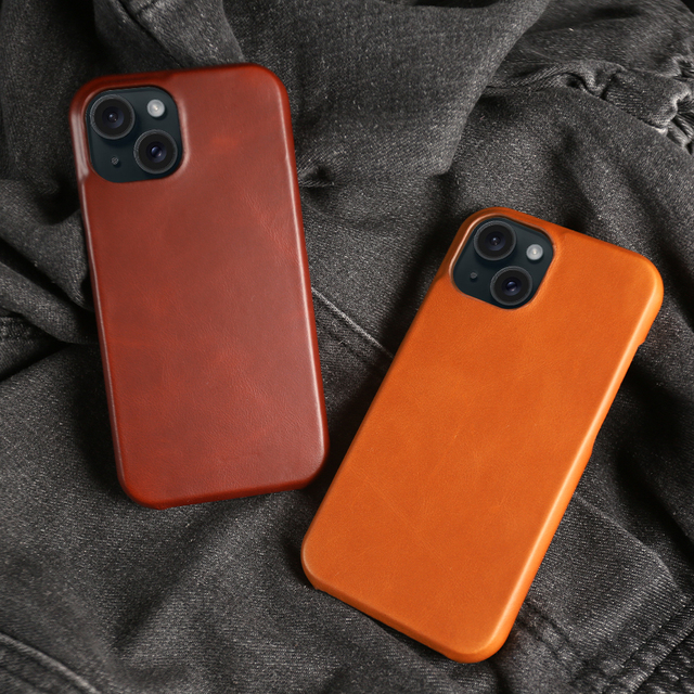Luxury Leather Case Full Grain Leather Phone Case for Iphone 14 for Iphone 13 12 Oil Wax Pattern Real Leather Phone Cover Case