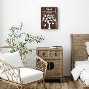 3D Family Tree Wall Decor nomi di famiglia segno albero genealogico fai da te regali per il riscaldamento della casa in legno con 25 cuori di legno - Product Image 5