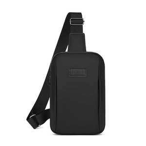 Sac de poitrine Spartan pour homme, noir, grande capacité, couleur unie, usage quotidien, design respirant, printemps 2025 - Product Image 1