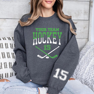 Sudadera Personalizable con Número de Equipo y Gráfico de Hockey, Cuello Redondo, Unisex, Ropa para el Día del Partido, Top de Manga Larga para Hockey sobre Hielo - Product Image 3