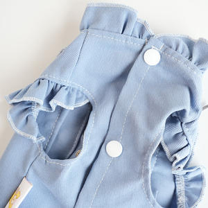 ग्रीष्मकालीन वसंत शरद ऋतु फैशन ब्लू जेइयन पिल्ला कपड़े छोटे डेनिम कुत्ते पालतू जैकेट कोट - Product Image 5