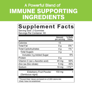 Suplemento dietético de buena calidad 3 en 1, soporte inmunológico diario, gomitas de bayas de saúco, gomitas con sabor a frambuesa, diseñadas para adultos - Product Image 3
