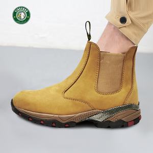 Bota de trabajo de construcción con punta de acero de 6 pulgadas, zapatos de trabajo de cuero de trigo para seguridad de hombres - Product Image 5