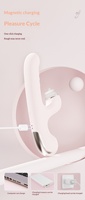 Vibrateur télescopique personnalisé à vibration liquide, neuf fréquences, forte vibration, tapotement et succion pour femme