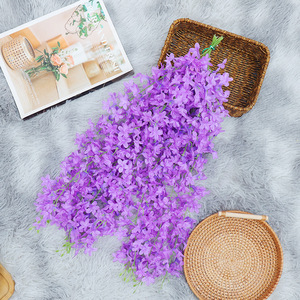 Guirnalda de flores artificiales de gisteria en morado, rosa y verde para decoración de bodas, hogar, techo y pared. - Product Image 3