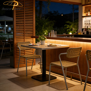 <span class=keywords><strong>Chaise</strong></span> de salle à manger minimaliste pour café et restaurant, meubles en aluminium, <span class=keywords><strong>chaise</strong></span> de <span class=keywords><strong>jardin</strong></span> en rotin avec accoudoirs - Product Image 4