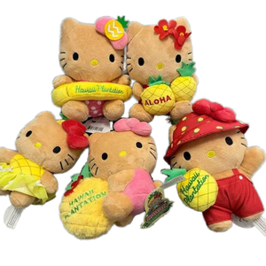 Llavero de peluche de Hello Kitty marrón de 12 cm, con luz, diseño 3D de dibujos animados, portátil, con impresión digital, marca SHILI, colgante para bolso, con garra. - Product Image 1