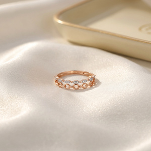 Anillo Apilable de Alta Calidad al por Mayor, Fabricante de Joyería Fina, Exportación de Joyería, Anillo de Oro Rosa Sólido de 18K con Diamantes Naturales Reales - Product Image 5