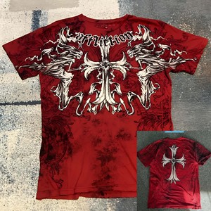 T-shirt à manches courtes pour homme Miami Ink, motif crâne rouge, coupe classique, col rond, style punk, imprimé, jersey de coton - Product Image 4