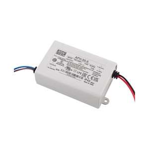 MEAN WELL obeng LED 25W 5V APV-35-5 90-264VAC Input, IP42 dalam ruangan ukuran kompak plastik suplai daya LED - Product Image 4
