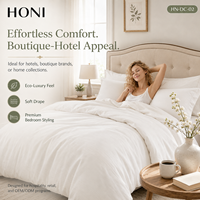 HONI Offre Spéciale – Parure de Lit 3-en-1 en Coton Bambou Respirant Style Luxe pour Lit Queen Size – Housse de Couette et Taies d'Oreiller