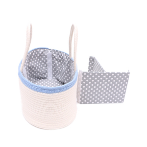 <span class=keywords><strong>Panier</strong></span> à <span class=keywords><strong>linge</strong></span> pliable de corde de coton de caddie de couche-culotte de bébé pour des enfants avec le séparateur amovible - Product Image 3