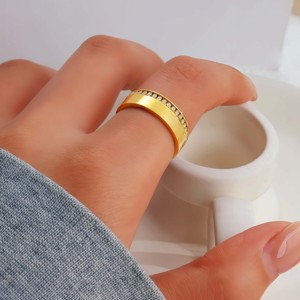 แหวนเซอร์คอนสีทองประดับสแตนเลสสไตล์วินเทจแหวนแต่งงานของผู้หญิงหรูหราหรูหราเครื่องประดับชั้นสูง - Product Image 6