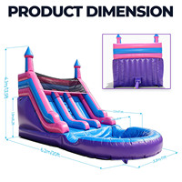 Toboggans aquatiques gonflables commerciaux populaires à double voie avec souffleur, grand toboggan aquatique gonflable pour enfants et adultes
