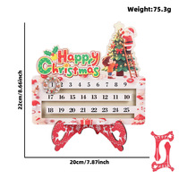 Calendrier de l'Avent en forme de couronne pour compte à rebours de Noël, 25 jours, avec chiffres et date, décorations rustiques en bois pour la maison, panneau Joyeux Noël